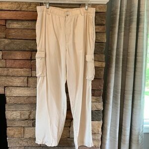 CARIBBEAN 38x32 100% linen cargo pants